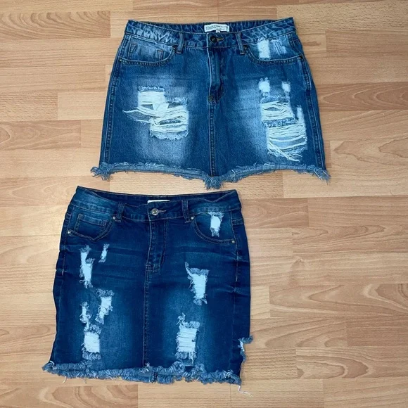 2 PCK Denim Skirt - Picture 1 of 9